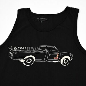 Hinano Tank Top Shirt Mens Large Black Tribal Polynesian Print Surfer Girl Retro